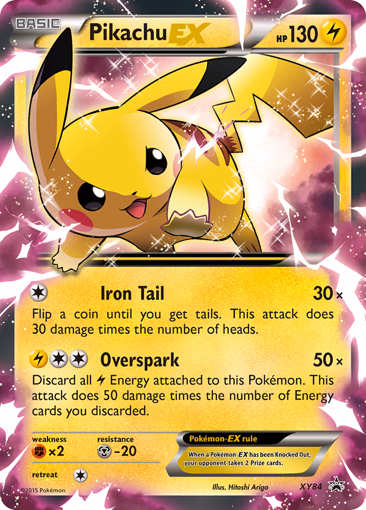 Pikachu-EX Pokemon card (XY84, XY Black Star Promos)