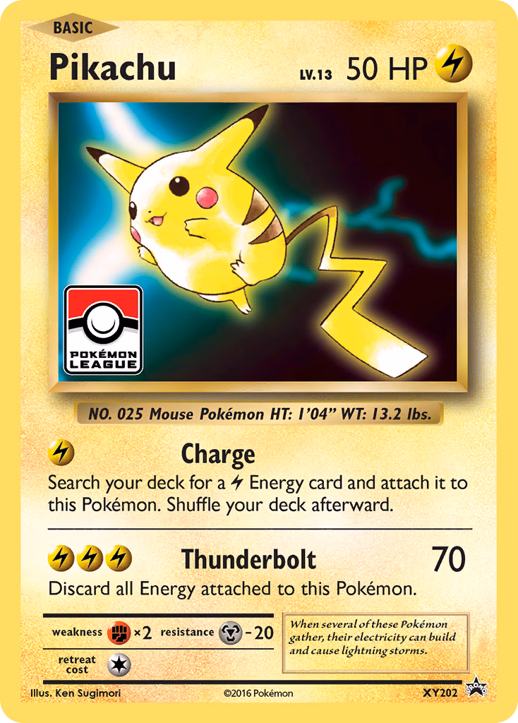 Pikachu Pokemon card (XY202, XY Black Star Promos)