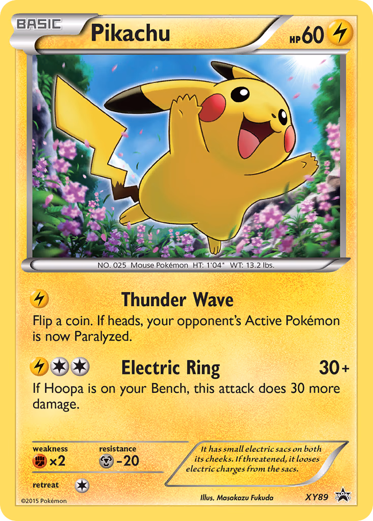 Pikachu Pokemon card (XY89, XY Black Star Promos)