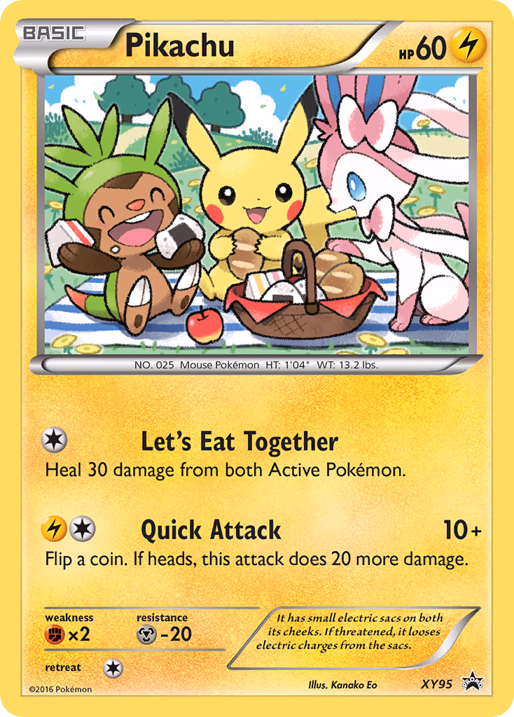 Pikachu Pokemon card (XY95, XY Black Star Promos)