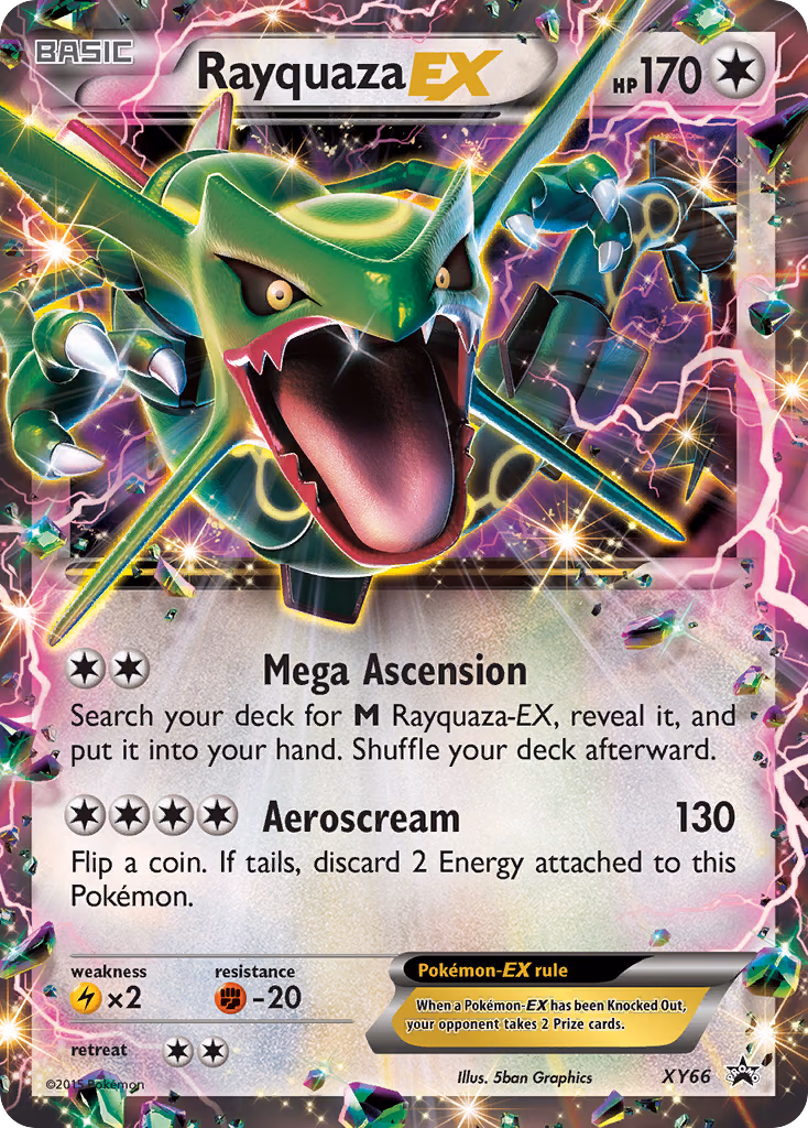 Rayquaza-EX Pokemon card (XY66, XY Black Star Promos)