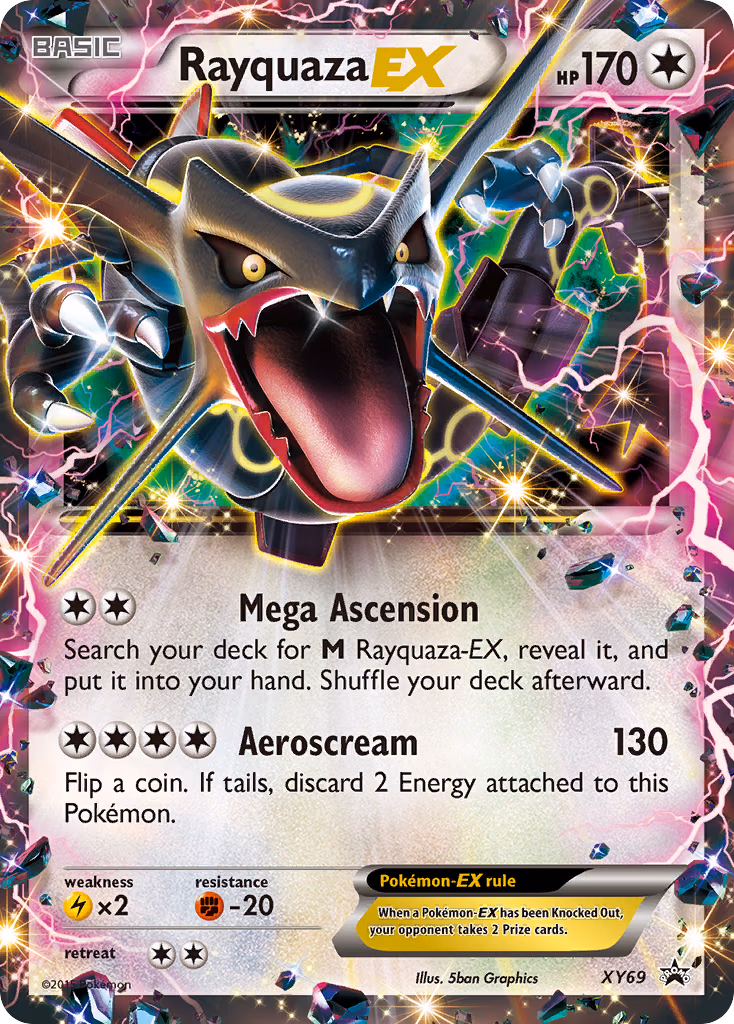 Rayquaza-EX Pokemon card (XY69, XY Black Star Promos)