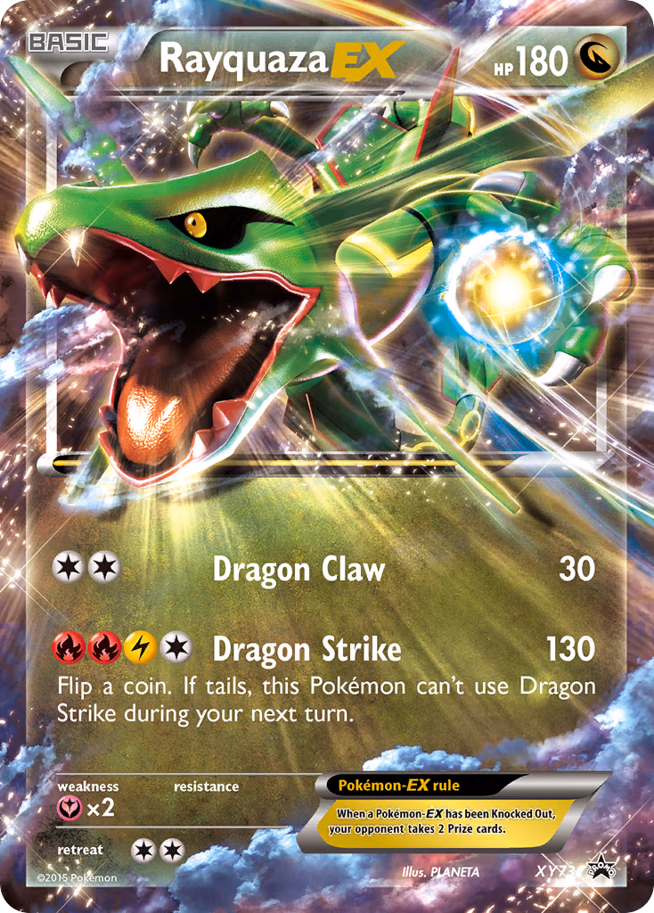 Rayquaza-EX Pokemon card (XY73, XY Black Star Promos)