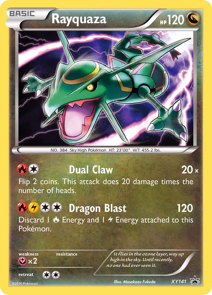 Rayquaza Pokemon card (XY141, XY Black Star Promos)
