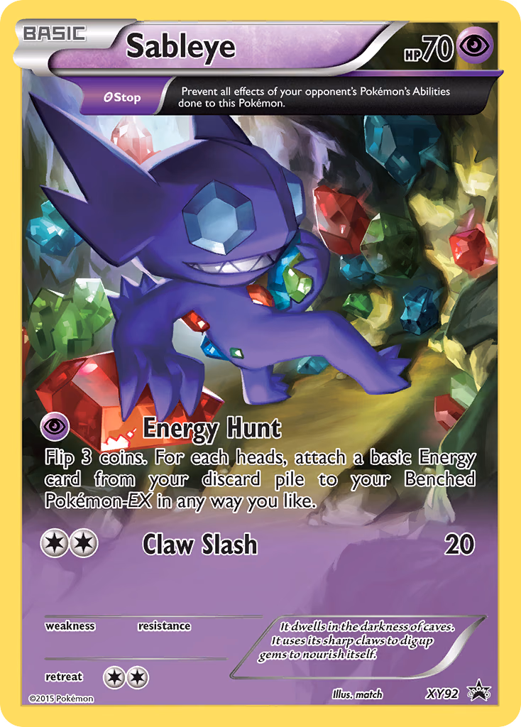 Sableye Pokemon card (XY92, XY Black Star Promos)