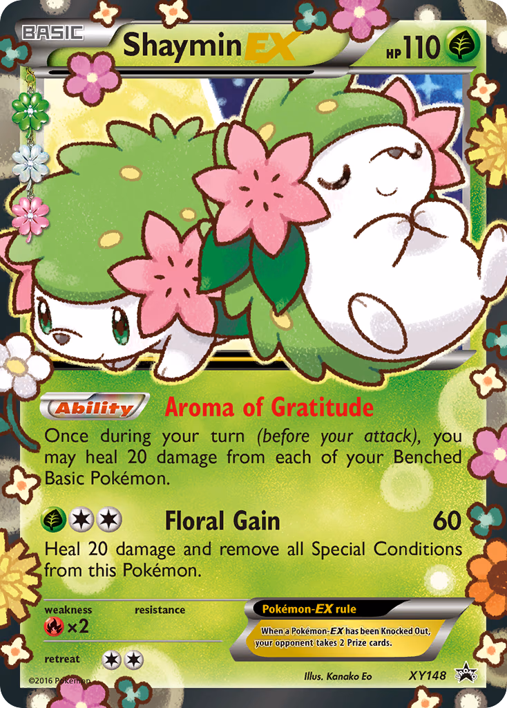 Shaymin-EX Pokemon card (XY148, XY Black Star Promos)