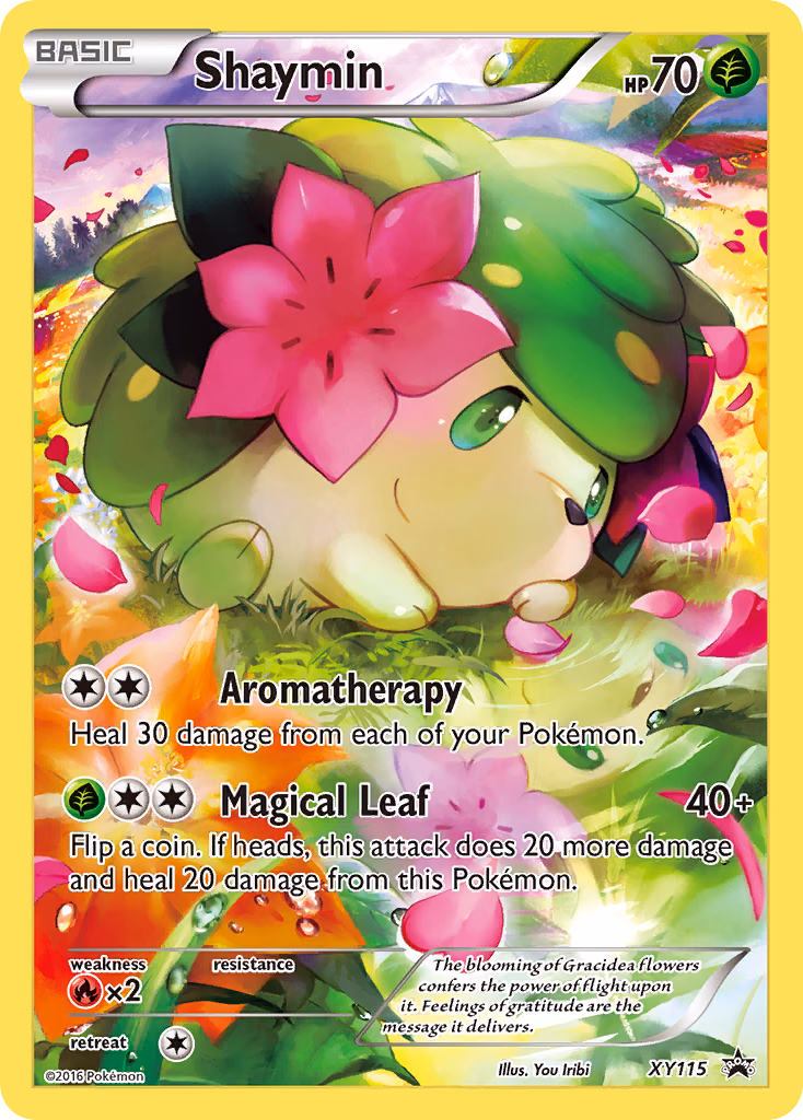 Shaymin Pokemon card (XY115, XY Black Star Promos)