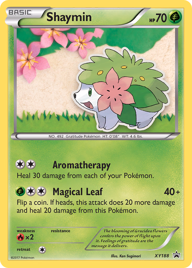 Shaymin Pokemon card (XY188, XY Black Star Promos)