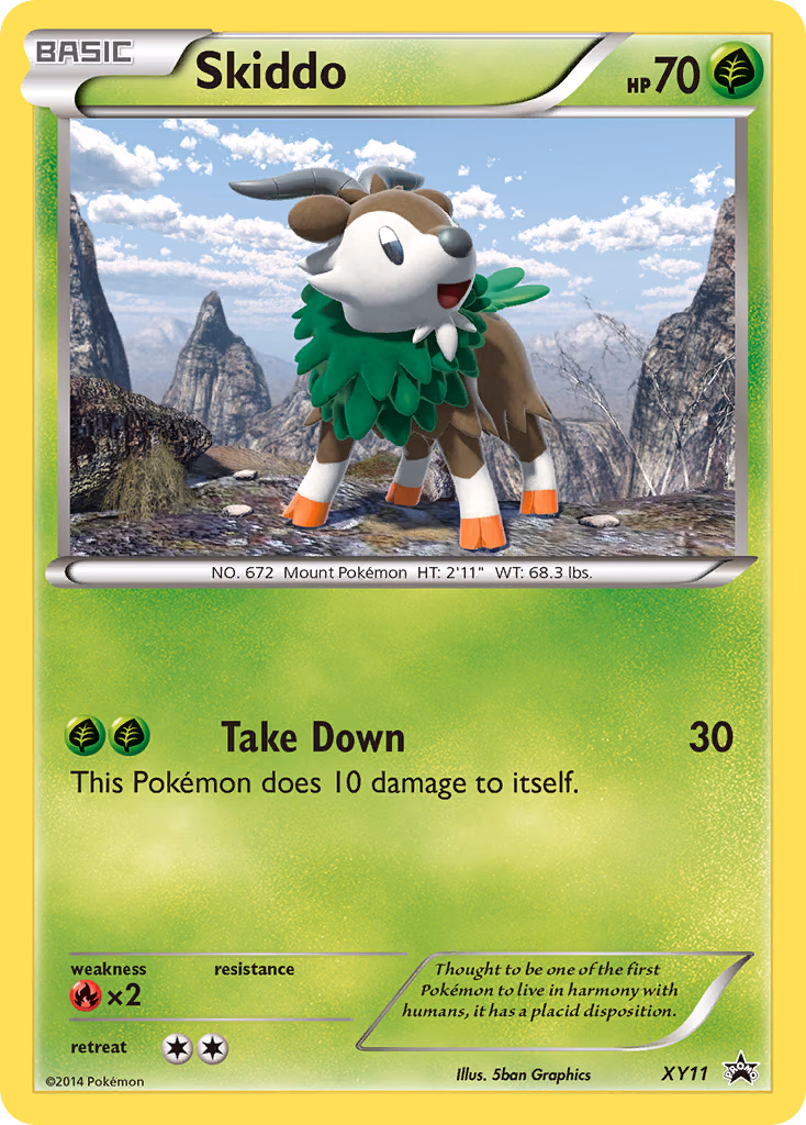 Skiddo Pokemon card (XY11, XY Black Star Promos)