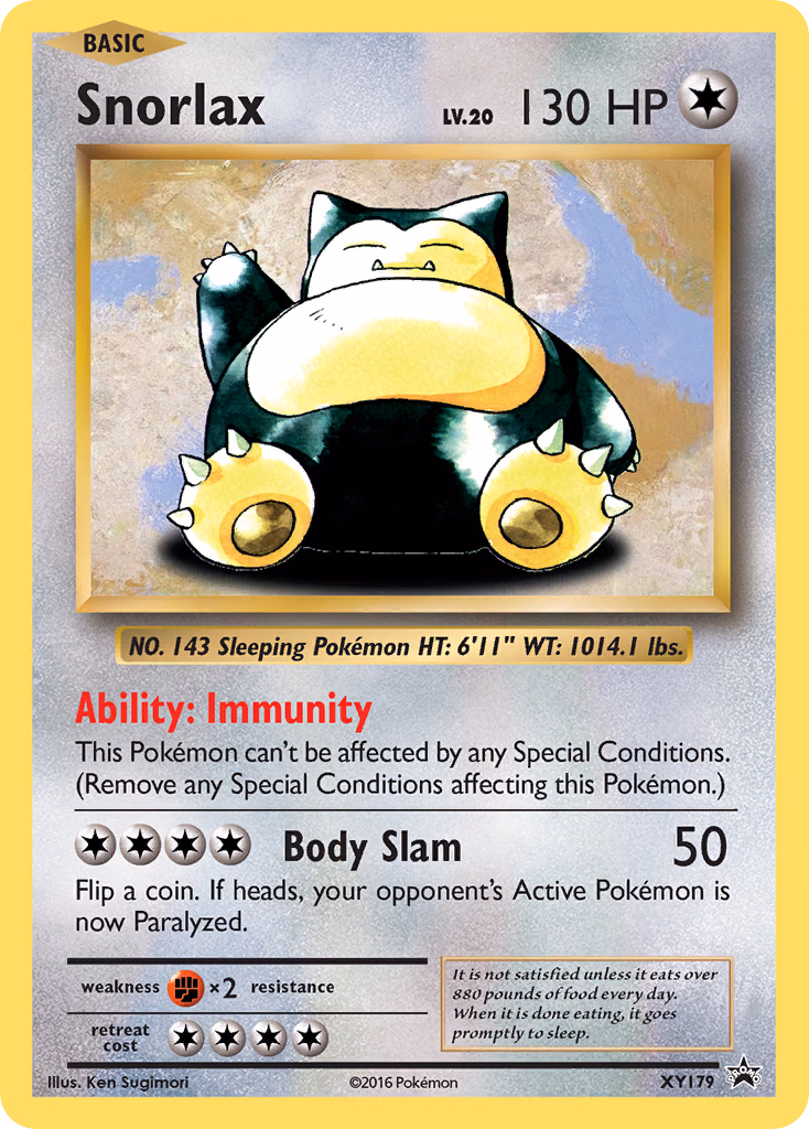 Snorlax Pokemon card (XY179, XY Black Star Promos)