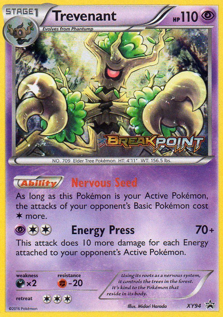 Trevenant Pokemon card (XY94, XY Black Star Promos)