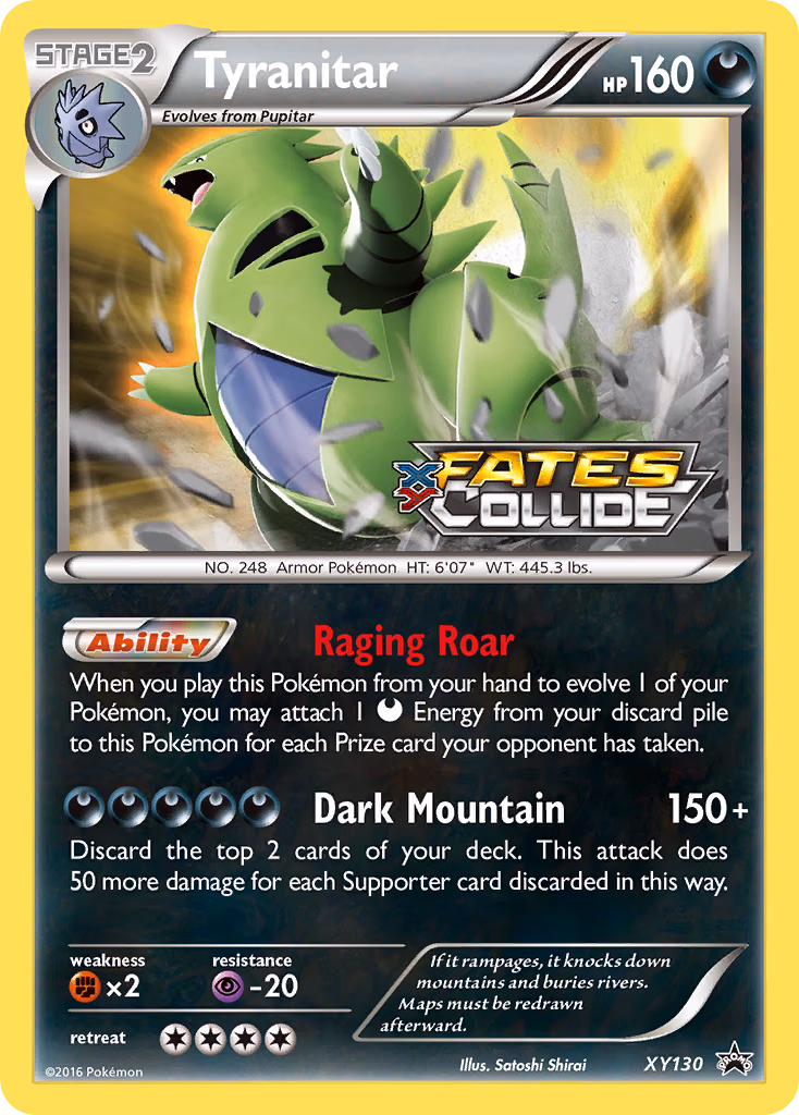 Tyranitar Pokemon card (XY130, XY Black Star Promos)