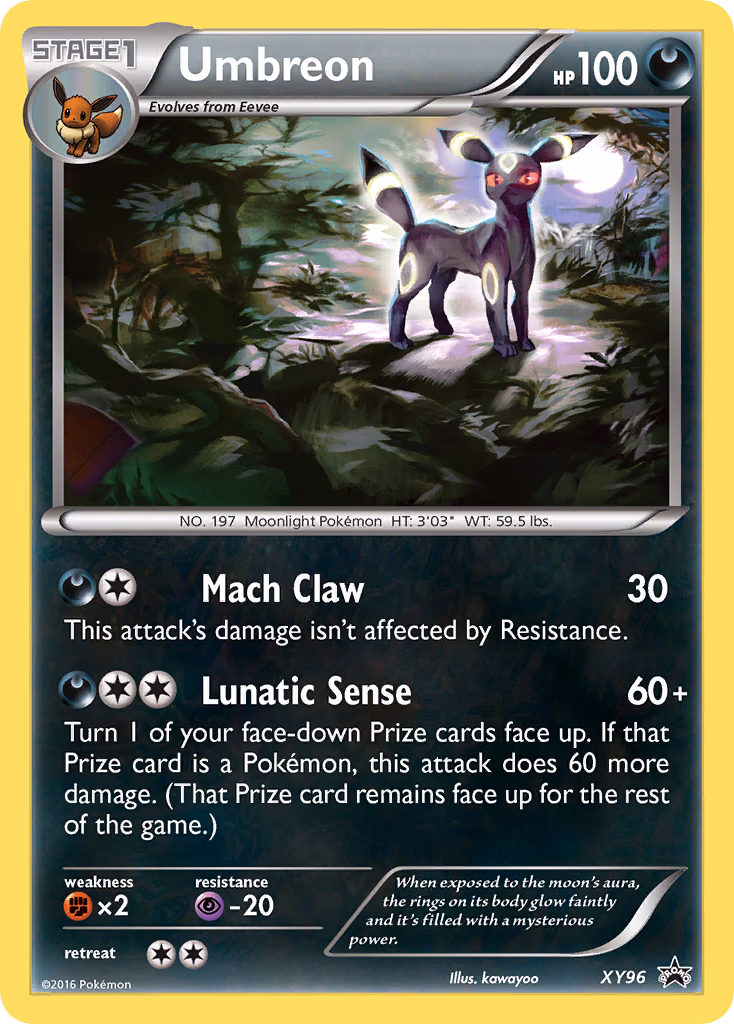 Umbreon Pokemon card (XY96, XY Black Star Promos)