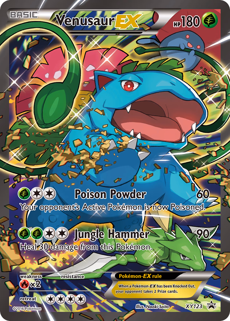 Venusaur-EX Pokemon card (XY123, XY Black Star Promos)
