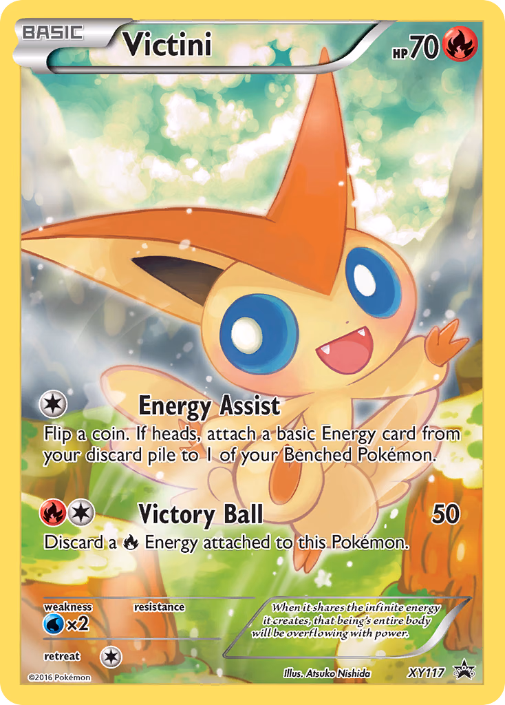 Victini Pokemon card (XY117, XY Black Star Promos)