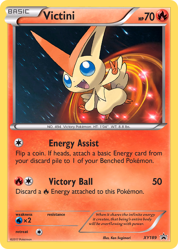 Victini Pokemon card (XY189, XY Black Star Promos)