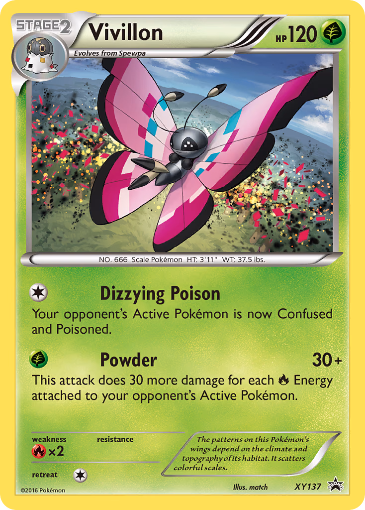 Vivillon Pokemon card (XY137, XY Black Star Promos)