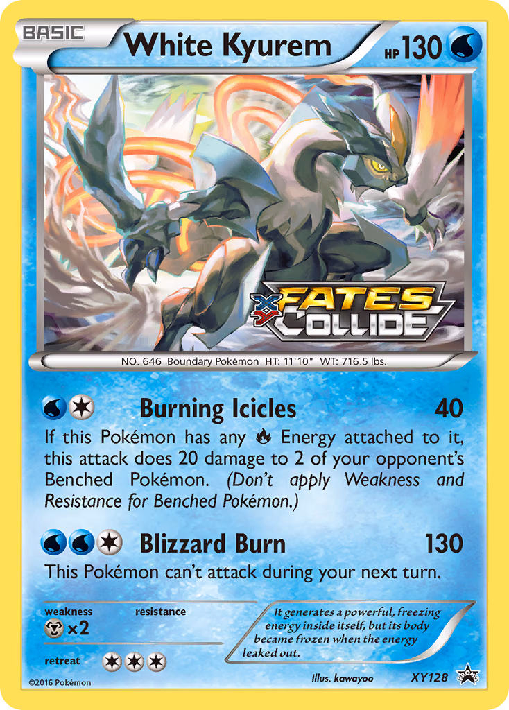 White Kyurem Pokemon card (XY128, XY Black Star Promos)