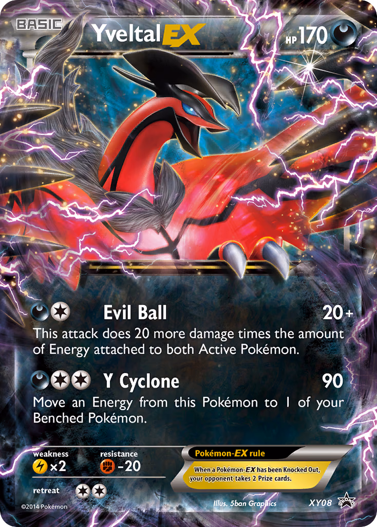 Yveltal-EX Pokemon card (XY08, XY Black Star Promos)