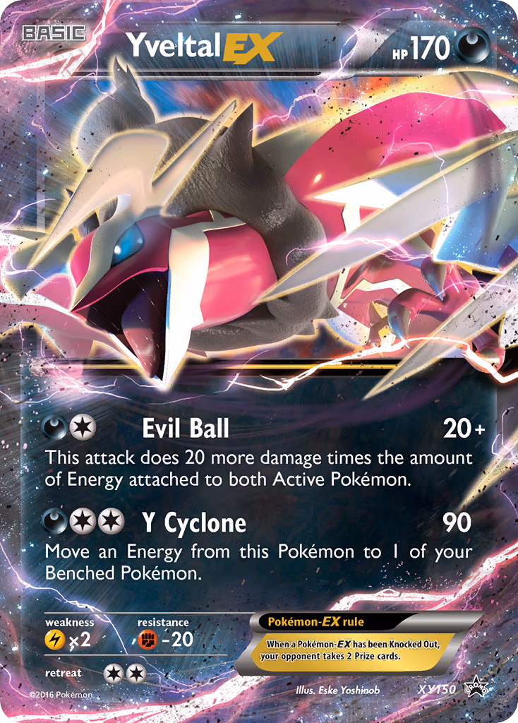 Yveltal-EX Pokemon card (XY150, XY Black Star Promos)