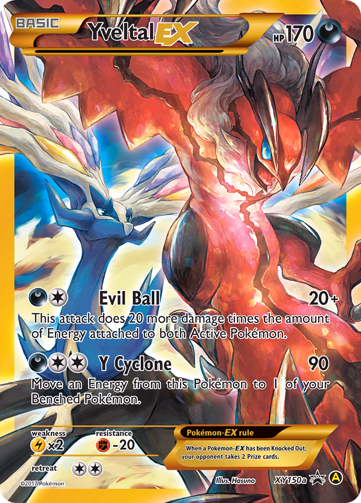Yveltal-EX Pokemon card (XY150a, XY Black Star Promos)