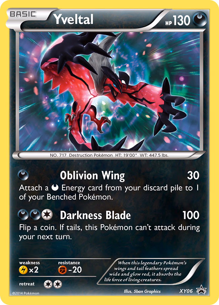Yveltal Pokemon card (XY06, XY Black Star Promos)