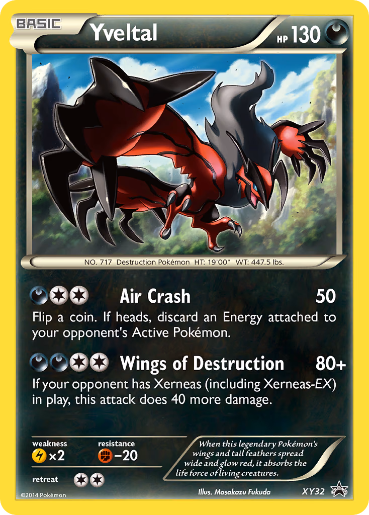 Yveltal Pokemon card (XY32, XY Black Star Promos)