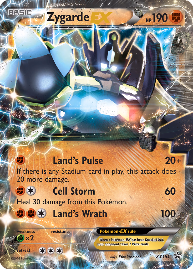 Zygarde-EX Pokemon card (XY151, XY Black Star Promos)
