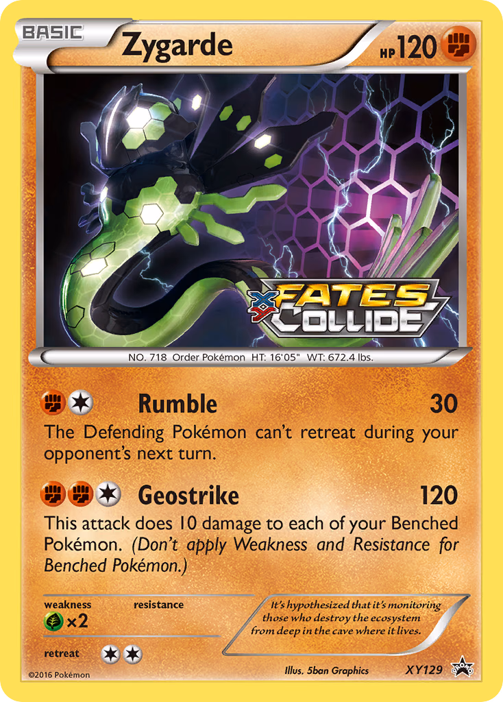 Zygarde Pokemon card (XY129, XY Black Star Promos)
