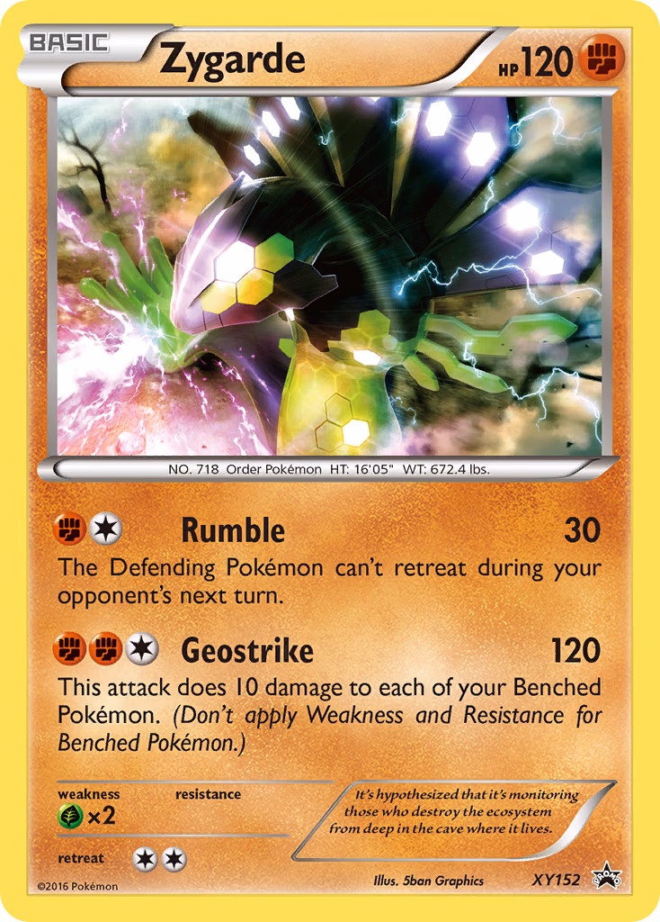 Zygarde Pokemon card (XY152, XY Black Star Promos)