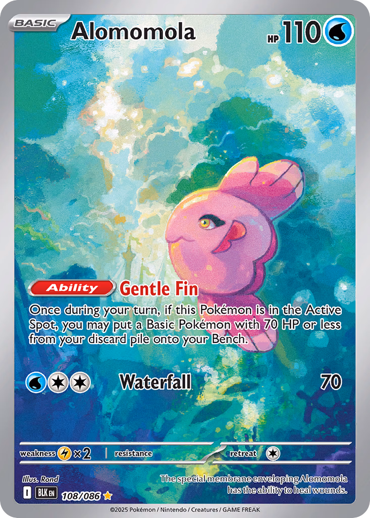 Alomomola Pokemon card (108/086, Black Bolt)