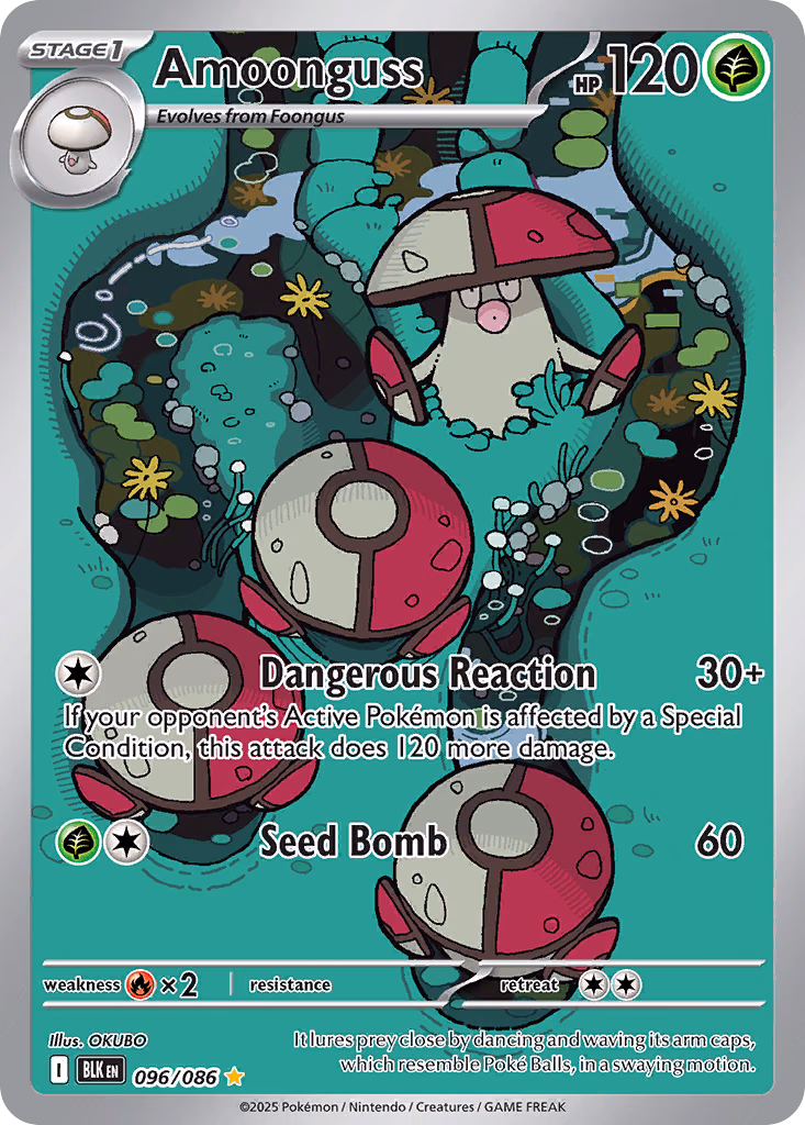 Amoonguss Pokemon card (096/086, Black Bolt)