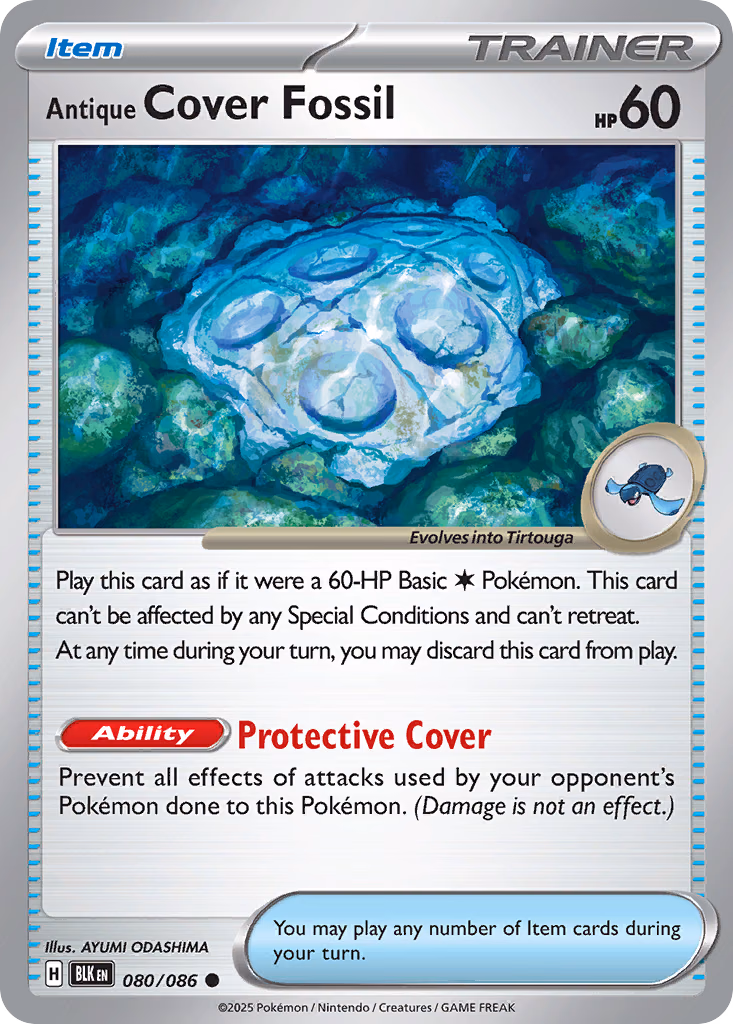 Antique Cover Fossil Pokemon card (060/086, Black Bolt)
