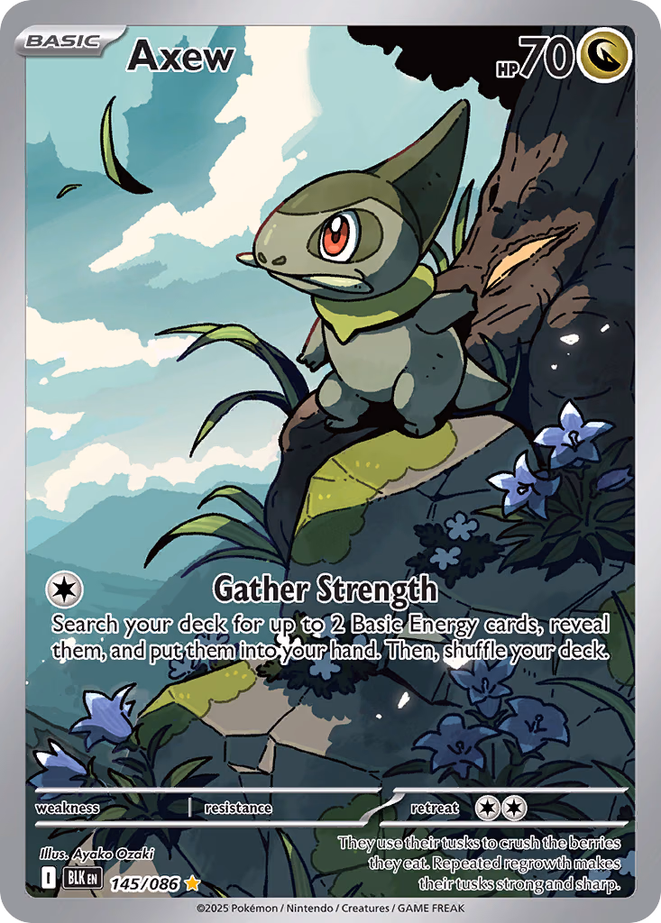 Axew Pokemon card (145/086, Black Bolt)