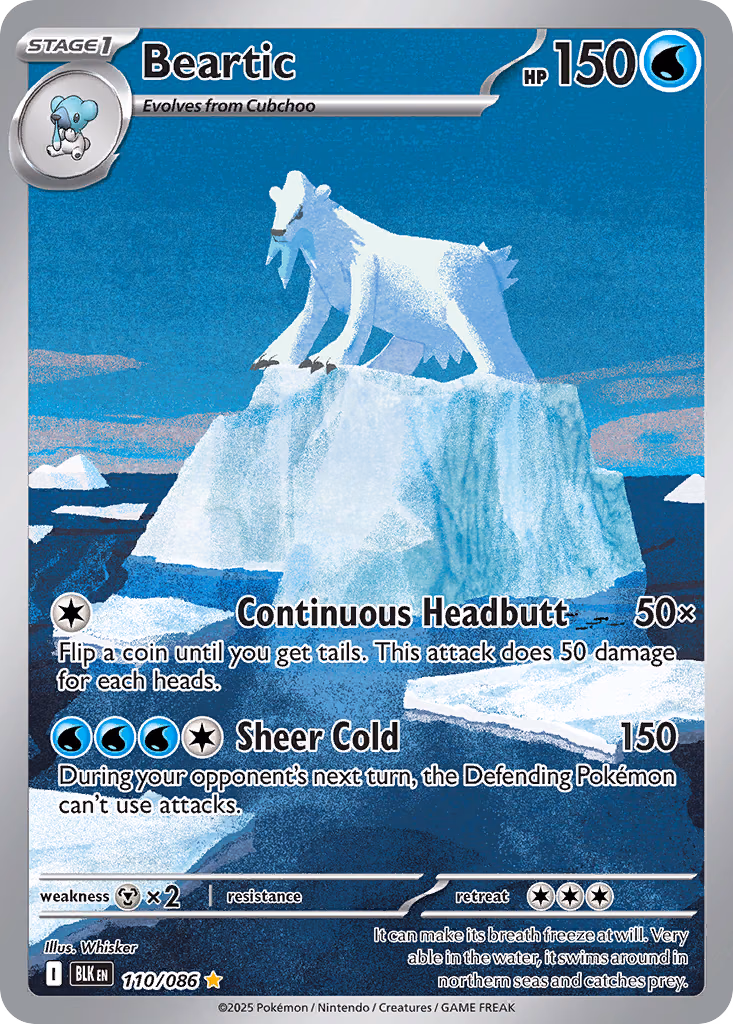 Beartic Pokemon card (110/086, Black Bolt)