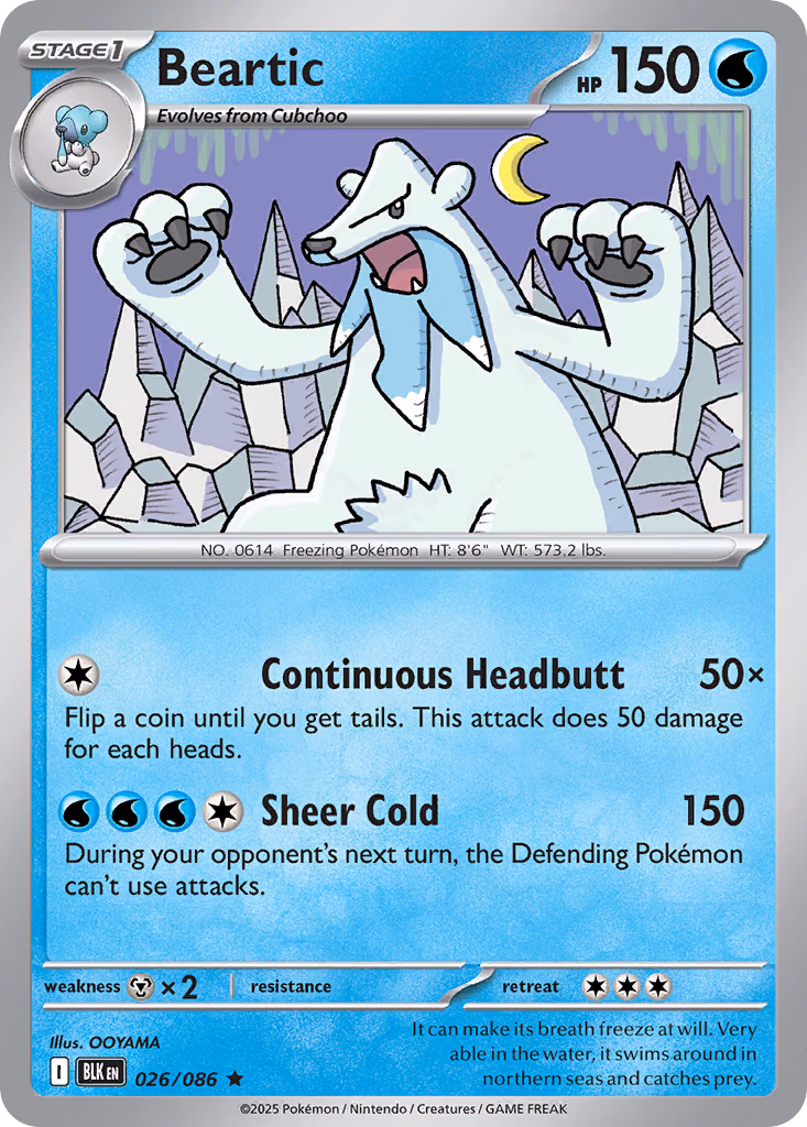 Beartic Pokemon card (026/086, Black Bolt)
