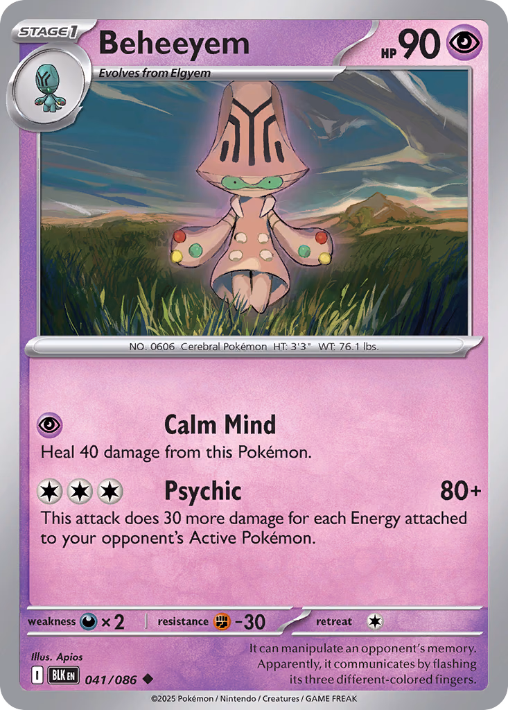 Beheeyem Pokemon card (041/086, Black Bolt)