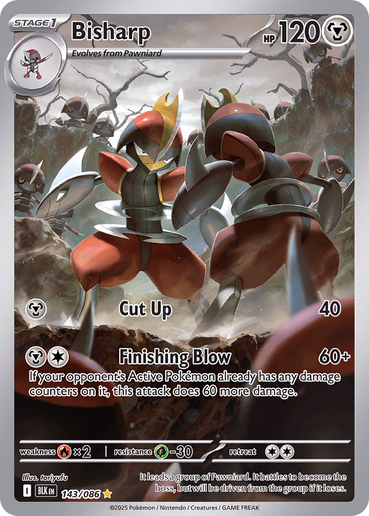 Bisharp Pokemon card (143/086, Black Bolt)