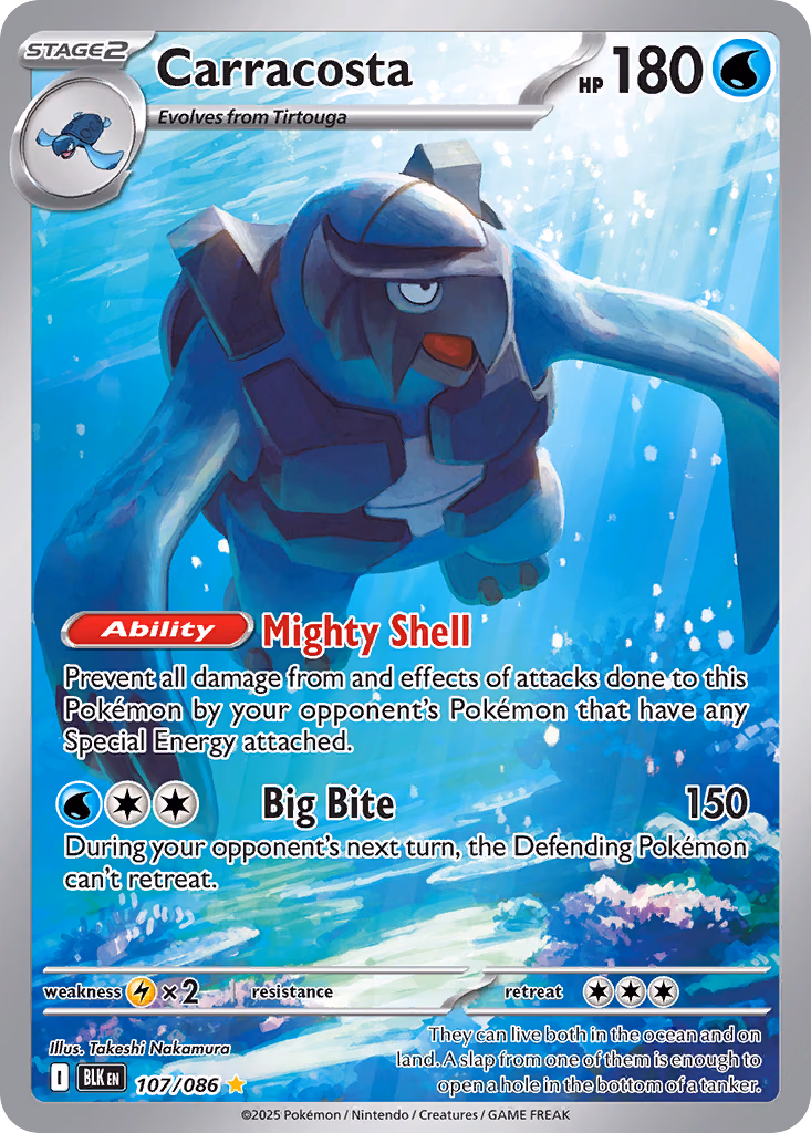 Carracosta Pokemon card (107/086, Black Bolt)