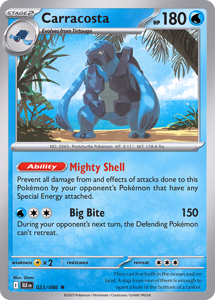 Carracosta Pokemon card (023/086, Black Bolt)