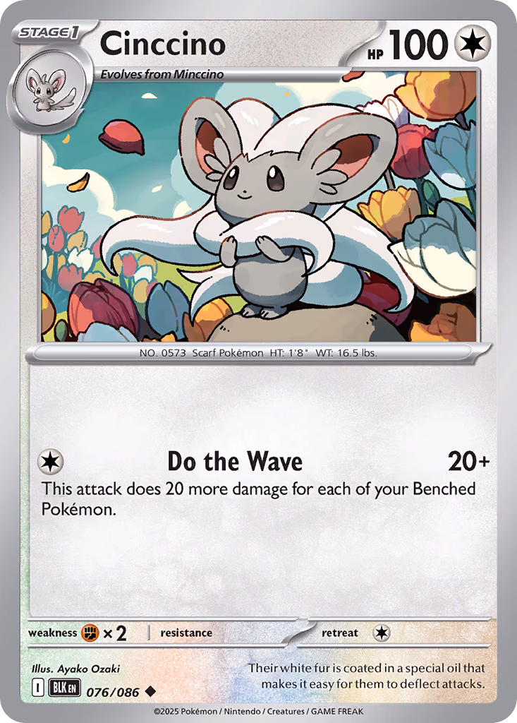 Cinccino Pokemon card (076/086, Black Bolt)