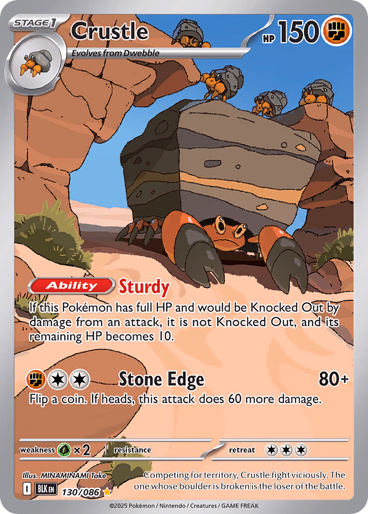 Crustle Pokemon card (130/086, Black Bolt)