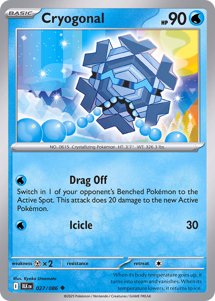 Cryogonal Pokemon card (027/086, Black Bolt)