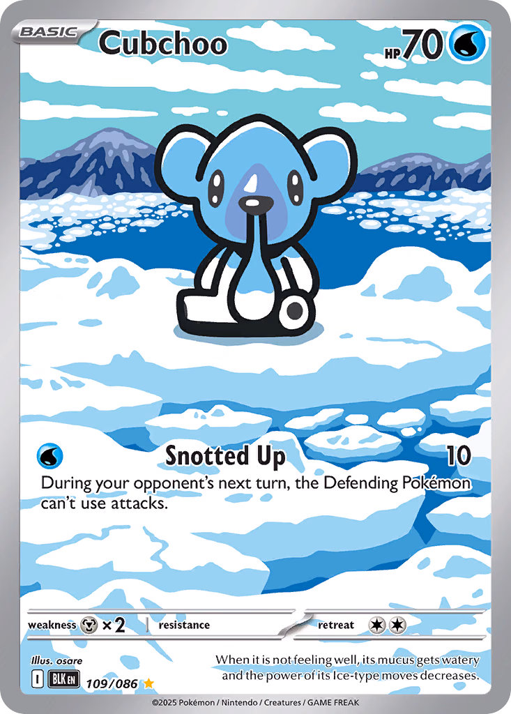 Cubchoo Pokemon card (109/086, Black Bolt)