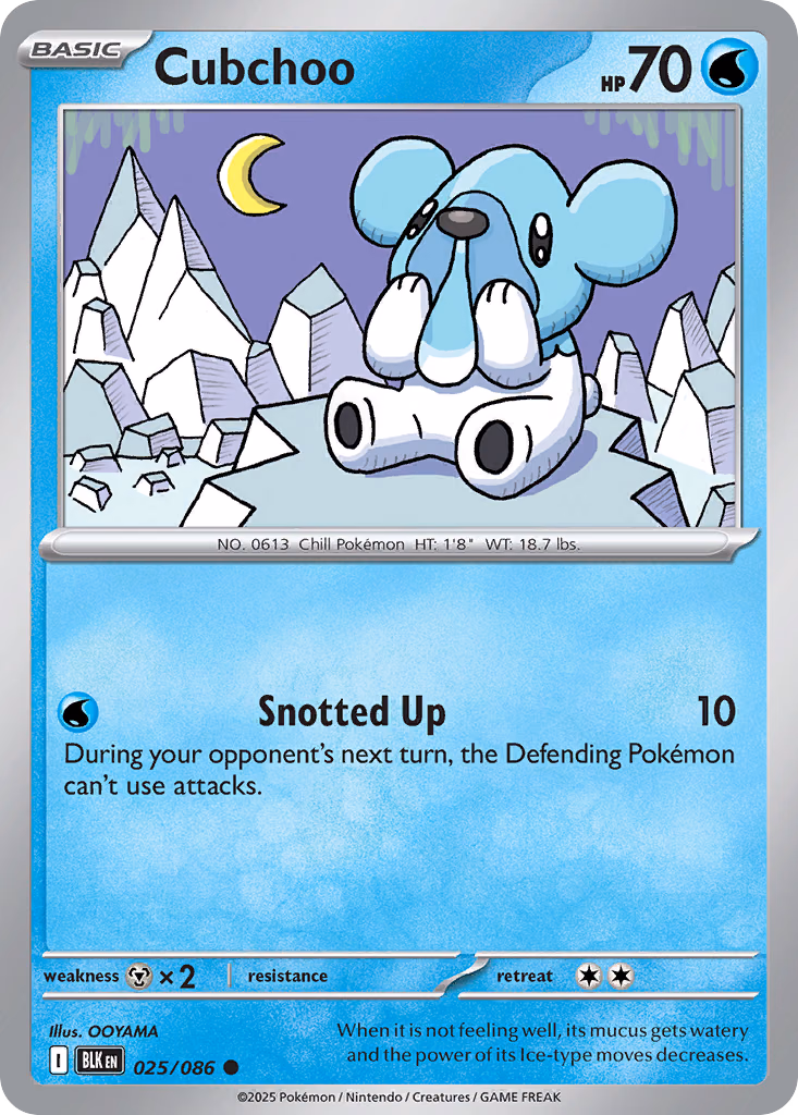 Cubchoo Pokemon card (025/086, Black Bolt)