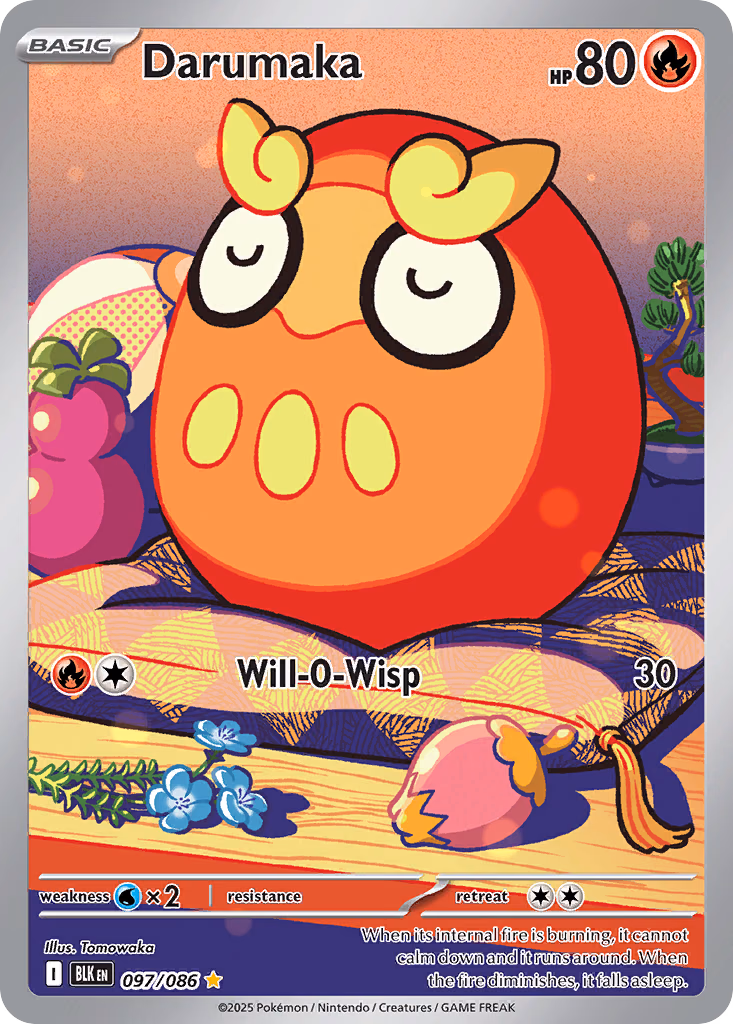 Darumaka Pokemon card (097/086, Black Bolt)