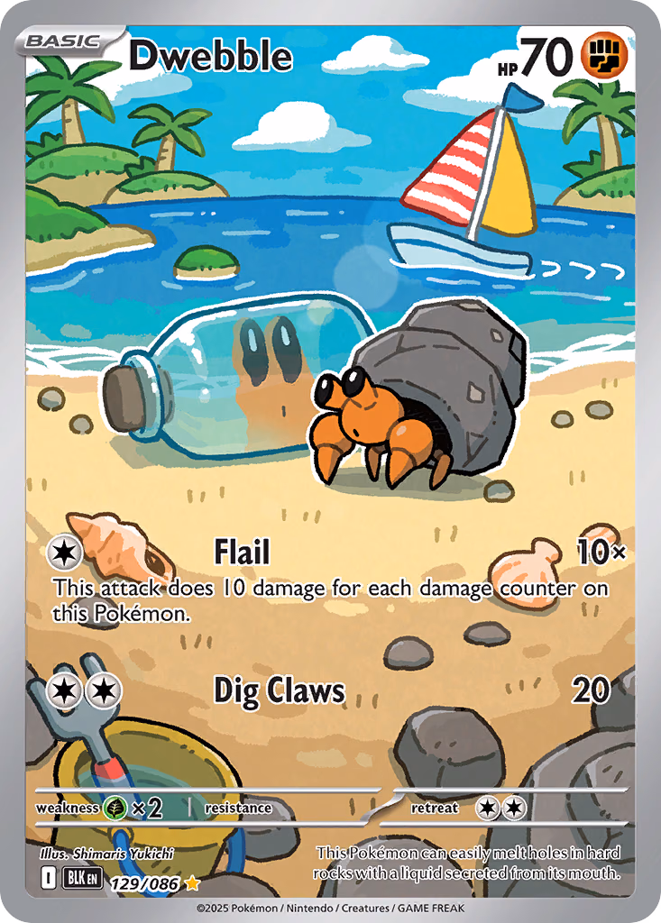 Dwebble Pokemon card (129/086, Black Bolt)