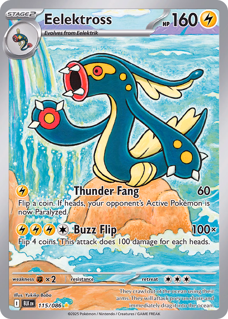 Eelektross Pokemon card (115/086, Black Bolt)
