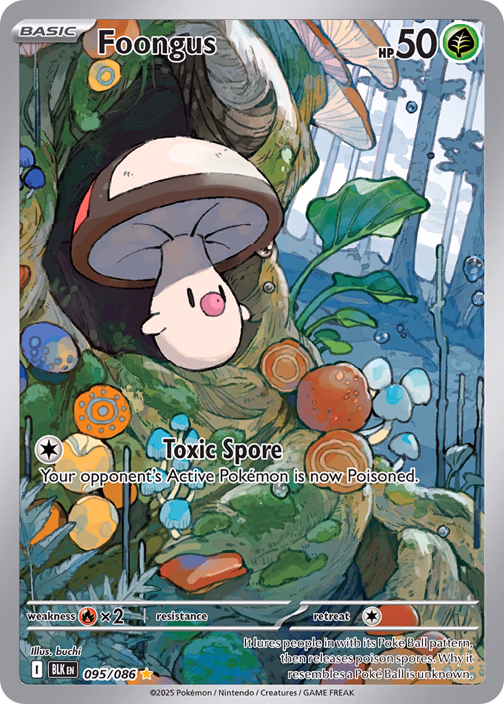 Foongus Pokemon card (095/086, Black Bolt)