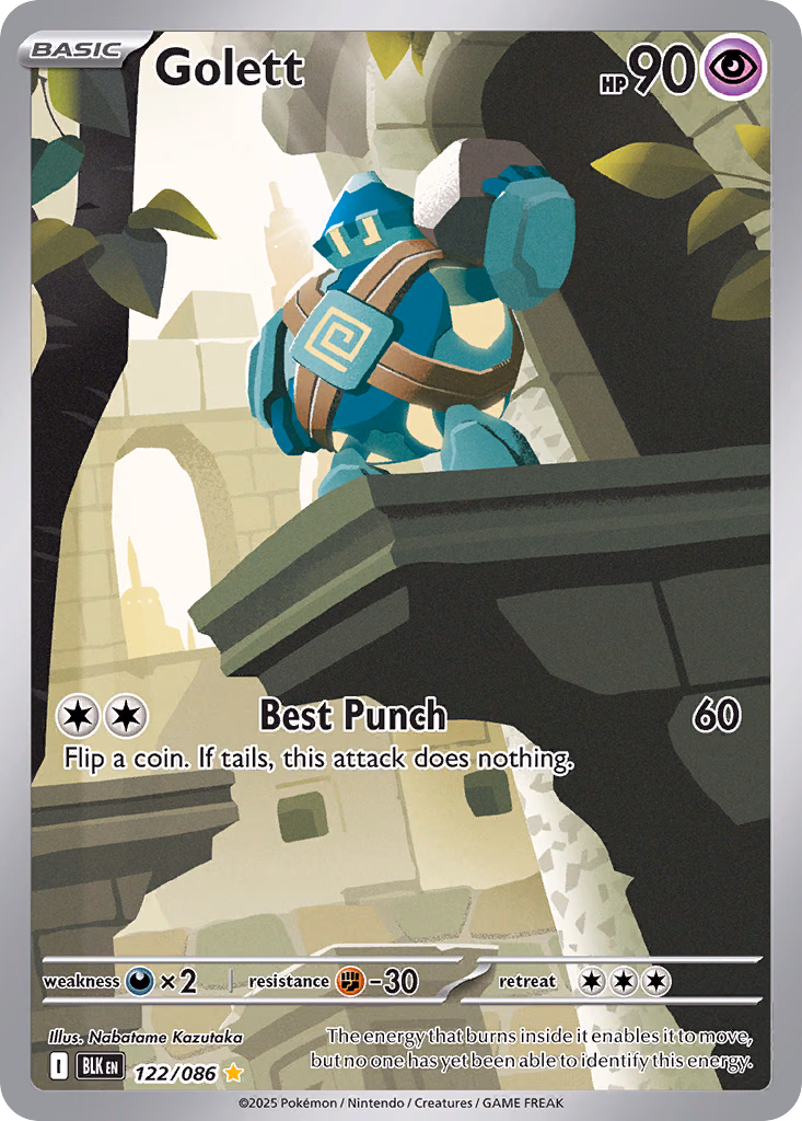Golett Pokemon card (122/086, Black Bolt)